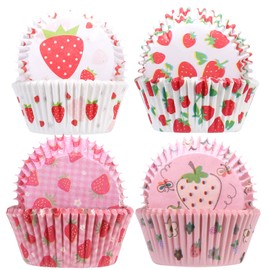 Glavatrix Cupcake Liners for Baking, 100Pcs Strawberry Cupcake Liners Standard Size 2 Inch Muffin Liners Disposable Cupcake Holders Baking Cups Cupcake Wrapper for Wedding Birthday Party Favor,1 Box