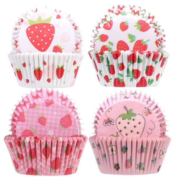 Glavatrix Cupcake Liners for Baking, 100Pcs Strawberry Cupcake Liners Standard