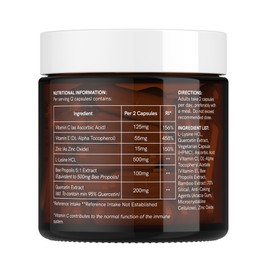Dr. Sosnowski's L-Lysine & Propolis Supplements | High Potency L Lysine Immune Support Formula with 5:1 Propolis Extract, Quercetin, VIT C, VIT E and Zinc
