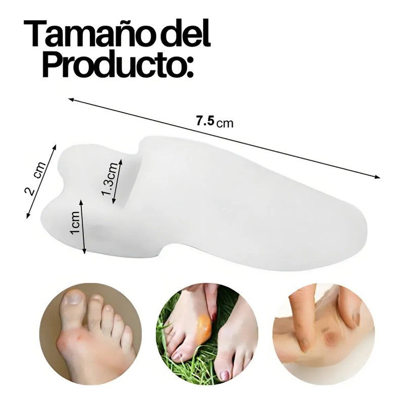 Separador de Juanete Meñique Gel Silicona Unitalla Blanco 1 Par