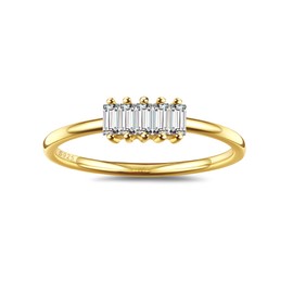 MILACOLATO 925 Sterling Silver Rings for Women Engagement Gold Rings Eternity Promise Cubic Zirconia Rings for Anniversary Wedding Sizes L to V-G8