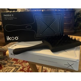 ikoo Paddle X Blow Drying And Styling Brush- Beluga Black & Metallic- New In Box