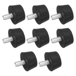 sourcing map 8Pcs Thread Adjustable Levelling Feet, 1.18" x 0.63" Rubber Furniture Feet with M8 x 15mm Studs for Table Chair Feet Floor Protector, Black