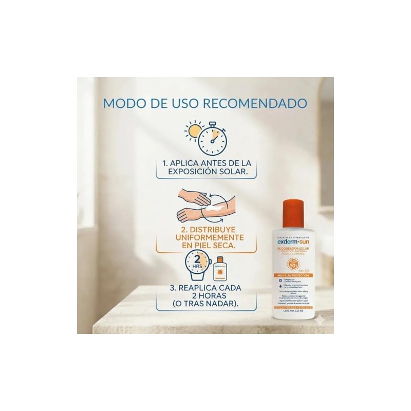 Exderm Sun Fotoprotector Solar Fluido FPS 50+ 125ml - Bloqueador