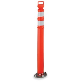 Cortina EZ Grab Delineator 41" Post, 2-4" Hip Reflective Collars, Includes Base with Clamp, 03-746ABC, Orange
