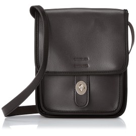 Rename Men's Shoulder Bag, Front Buckle, Faux Leather, Crossbody, charcoal
