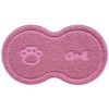 8-Shaped Small Cat Litter Box Debris Catcher Mat,18x10 Inches (Oldrose)