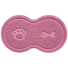 8-Shaped Small Cat Litter Box Debris Catcher Mat,18x10 Inches (Oldrose)