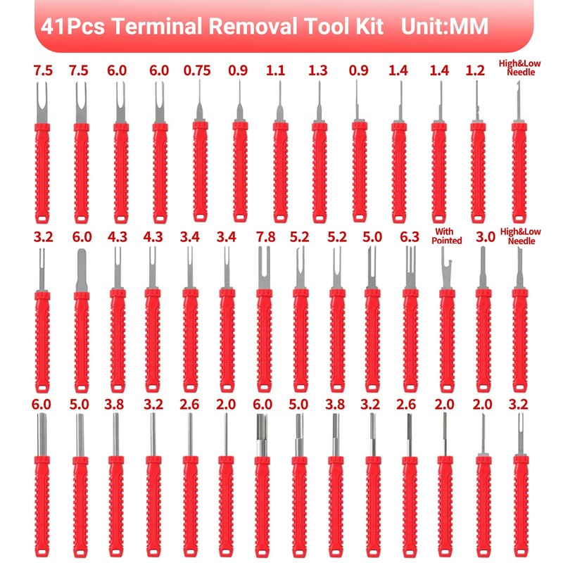 41PCS Terminal Removal Tool Kit with Pin Extractor and 3V-72V