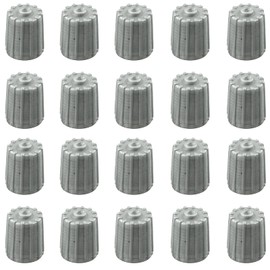 Tyre Valve Caps, Silver Grey Plastic,Plastic Tyre Wheel Alloy Valve Caps Dust Caps Universal for Cars, SUVs,Bicycles,Motorcycles,Trucks,Rubber Airtight Seal Plastic, Screw-On (20 Packs)