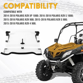 KUAFU 2-IN-1 Flip Windshield Compatible with 2014-2018 Polaris RZR 900/S 900/4 900/1000/XP 1000 Folding Windscreen