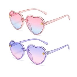 WZWLKJ Heart Shaped Bee Cute Fashion Sunglasses for kids UV 400 Protection Outdoor Beach Holiday