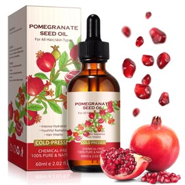  Pomegranate Seed Oil for Hair and Skin Cold-Pressed 100% Pure and Natural Chemical-Free Moisturizing Oil, 2.02 fl oz