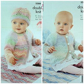 King Cole 5588 Knitting Pattern Babies Cardigan Blanket Hat and Matinee Coat in Beaches DK