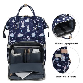 Yusudan Bunny Laptop Backpack for Womens Girls, College Backpacks School Bag Bookbag 15.6 Inch Computer Backpack