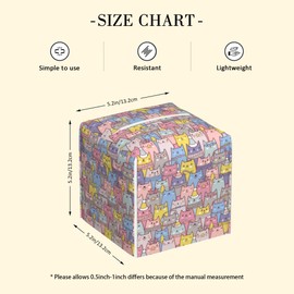 POIUBLE Tissue Box Holder Christmas Cats Tissue Box Cover Square Leather Tissue Holder Organizer Portable Decorative Facial Paper Case for Home Office Bathroom Vanity Countertop