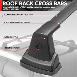 DNA MOTORING Front, Rear Pair of Roof Rack Cross Bars Compatible with Soul 2020-2024, RR-KIAS20