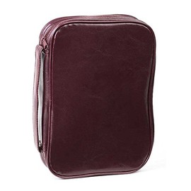 Burgundy Leatherette Bible Cover Case with Handle, (Maxi) 2X-Large