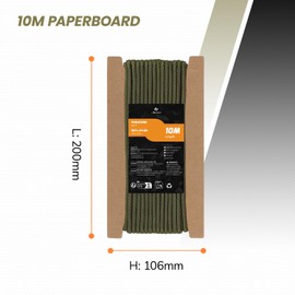 Abma Cord Paracord 550 4mm 10m 100% Nylon Rope Type III 7 Strands Parachute Cord for DIY, Camping, Survival, Outdoor - Max. 250kg - Army Green