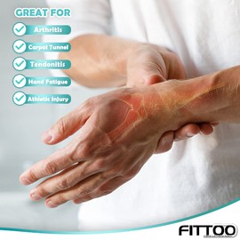 FITTOO Wrist Thumb Support Brace for Men and Women, Fully Adjustable Metal Splint Thumb Brace for Tendonitis, Sprains, Carpal Tunnel, Thunmb & Wrist Discomfrot, Lightweight & Breathable Design