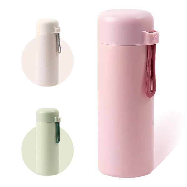 Flintronic 420ml Water Bottles with Handle,Double Wall Vacuum Insulated Water