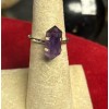 Natures Creations Stackable Amethyst crystal point sterling silver ring size