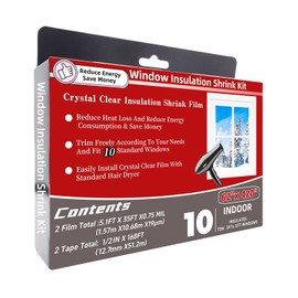 FonsBleaudy Insulating Film Window Kit to Keep Cold Out Window Shrink Film Insulator Kit (10 Windows)