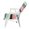 Oxford Cloth White Iron Frame Beach Chair Load Bearing 100kg