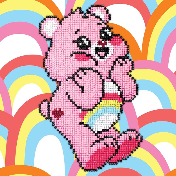 Camelot Dots Care Bears Collection of Diamond Facet Painting Art Kits, 8.7" x 8.7", Cheer Bear