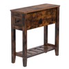 LUSUOWLZ Brown 2 Pack Chairside Narrow End Table with Drawer,