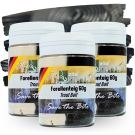 Zite Fishing Trout Paste Set - 3 x 60 g Special Edition - Trout Dough as Bait Set for Trout Fishing (Liquorice Black/White)