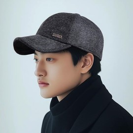 Croogo Men's Hat with Earmuffs, Baseball Cap, Warm, Cold Protection, Windproof, Size Adjustable, Cool, Casual, Work Camp, Climbing, Outdoor, Bicycle, Golf, Trekking, Travel, Respect for the Aged Day,