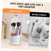 Baluue Rotating Makeup Brush Organizer with Lid Space-saving Vanity Storage