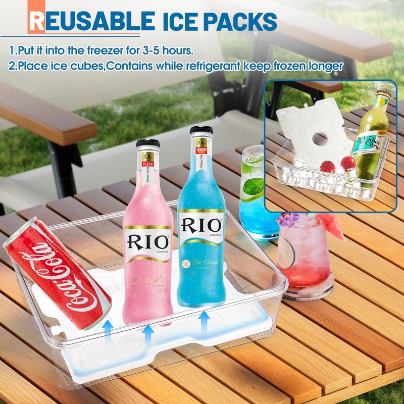 Snackle Box Container with Ice Pack Built In, 8 Compartment