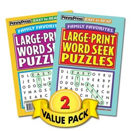 Family Favorites Large-Print Word Seek / Word Search Puzzles – 2 Pack [Paperback] Penny Press/Dell Magazines