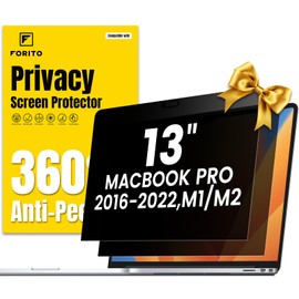 F FORITO 2-Pack 360° Privacy Screen Compatible with MacBook Pro 13 inch (2016, 2017, 2018, 2019, 2020, 2021, 2022, M1, M2), Eye Protection Anti Glare Anti Blue Light Computer Privacy Screen Shield