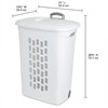 Sterilite 3-Pack Ultra Wheeled Hamper, Laundry Basket w/ Flip-Top Lid