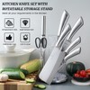 Kitchen Knife Set, Retrosohoo 9-Piece Silver Sharp Non-Stick Coated Chef