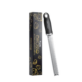 【Professional Chef Supervised】 OROSSO Grater, Cheese Grater, Grated Cheese, Parmesan Cheese, Ginger, Garlic, Zester Grater (Black)