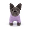 Jellycat French Bulldog Dog with Purple Sweater Stuffed Animal, 7.5