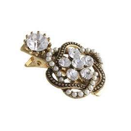 VingTAINE H7092-C-FL- Antique Pearl Bijou Mini Hair Clip, Small Beak Clip, Hair Access