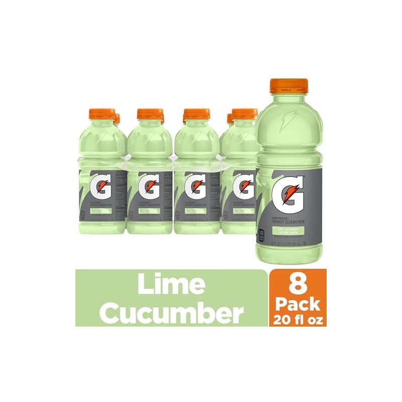 Gatorade Thirst Quencher, Lime Cucumber, 20 Fl Oz, 8 Pack