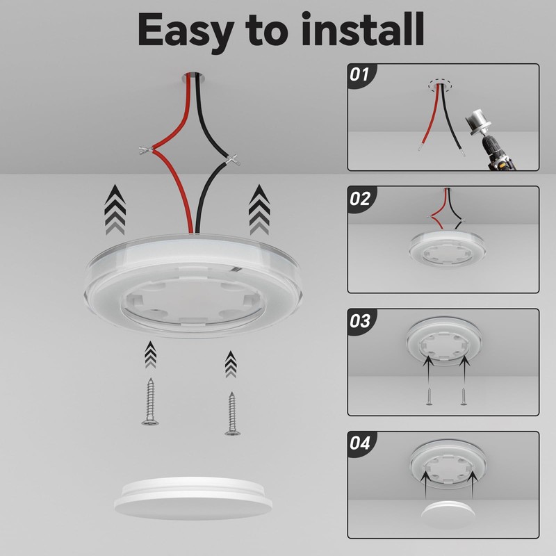 Obeaming 4 x 12V LED Panel Ceiling Light Boat Campervan