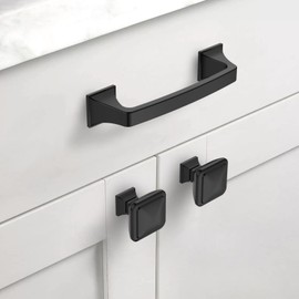 9BUILD EU0037 Pack of 10 Cabinet Handles Black Hole Spacing 96 mm Handles for Kitchen Cabinets Zinc Alloy Furniture Handles Kitchen Cabinet Door Handles