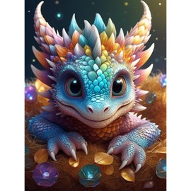 FORLAND Dragon Diamond Painting Kits for Adults Beginners - 5D DIY Cute Dragon Full Drill Diamond Kits Painting Crafts for Home Wall Decor, Diamond Art Kits,12x16inch