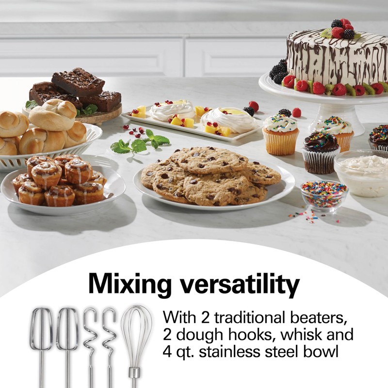 Hamilton Beach Classic Stand and Hand Mixer, 4 Quarts, 6