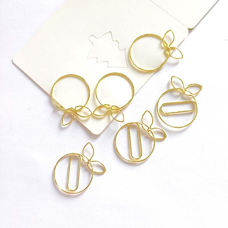 100Pcs Gold Paper Clips Cute Shape Stainless Steel Multifunction Metal