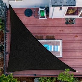 ShadeMart 20' x 24' x 31.2' Black Sun Shade Sail UPF50 Right Triangle SMTAPT20 Canopy Fabric Cloth Screen, Water Air Permeable & UV Resistant, Heavy Duty (We Customize Size)