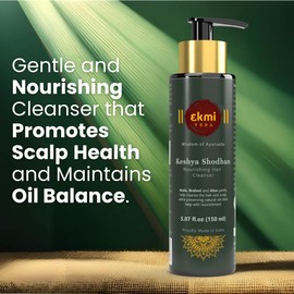 EKMIVEDA Ayurvedic Hair Growth Sulfate Free Shampoo With Reetha, Shikakai, Bhringraj, Amla For Hair Loss Control. Hair Regrowth Treatment For Women & Men. Hair Thickening Rosemary Shampoo, 5.07 Fl Oz