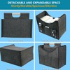 Foldable magazine storage basket, solid wood handle felt organizer, can